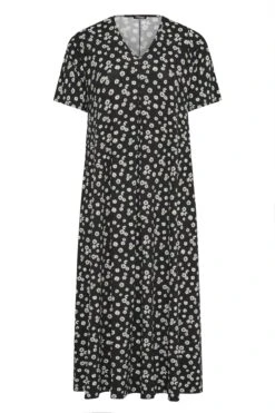 LIMITED COLLECTION Curve Black Daisy Pleat Front Maxi Dress -Plus Size Apparel Shop 339fad8f 8df2 48 214475 X