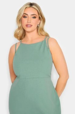 YOURS PETITE Curve Sage Green Split Hem Maxi Dress -Plus Size Apparel Shop 33a4e208 94cd 49 174531 D