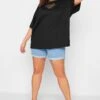 YOURS Curve Black Heart Cut Out T-Shirt -Plus Size Apparel Shop 37b5779f 0f43 41 320854 B
