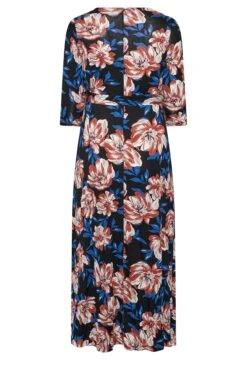 YOURS Curve Black & Blue Floral V-Neck Maxi Dress -Plus Size Apparel Shop 37e2a8cb 5c11 49 301153 Y