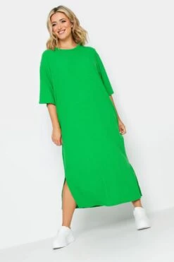 YOURS Curve Green Ribbed T-Shirt Dress -Plus Size Apparel Shop 3872077f c71c 45 137547 A