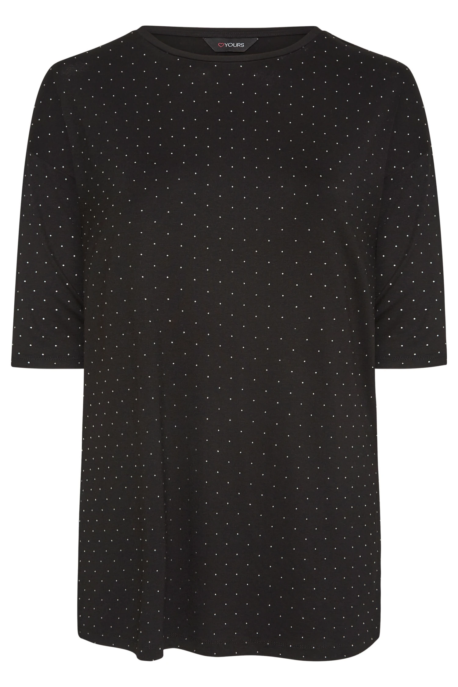 Curve Black Stud Embellished T-Shirt 6 Curve Black Stud Embellished T-Shirt - Image 4