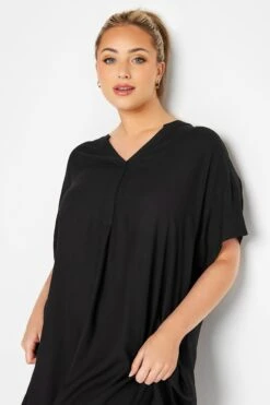 LIMITED COLLECTION Curve Black Notch Neck Summer Throw On Dress -Plus Size Apparel Shop 39d6acc1 1901 43 213530 D
