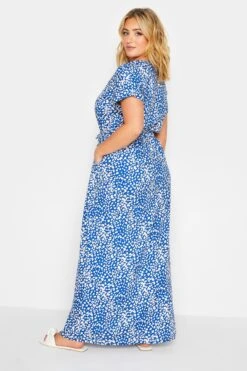YOURS Curve Cobalt Blue Animal Print Maxi T-Shirt Dress -Plus Size Apparel Shop 39fe2f25 ac8d 46 137299 C