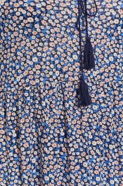 YOURS Curve Blue Ditsy Print Tiered Midi Dress -Plus Size Apparel Shop 3af24d52 59f1 4c 301008 Z