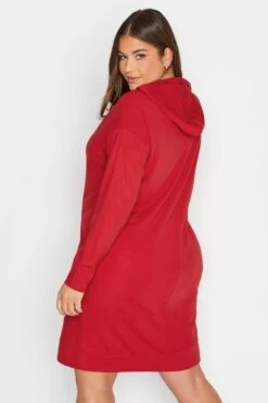 YOURS Curve Red Pocket Hoodie Dress -Plus Size Apparel Shop 3d44b711 5f1d 46 301730 C