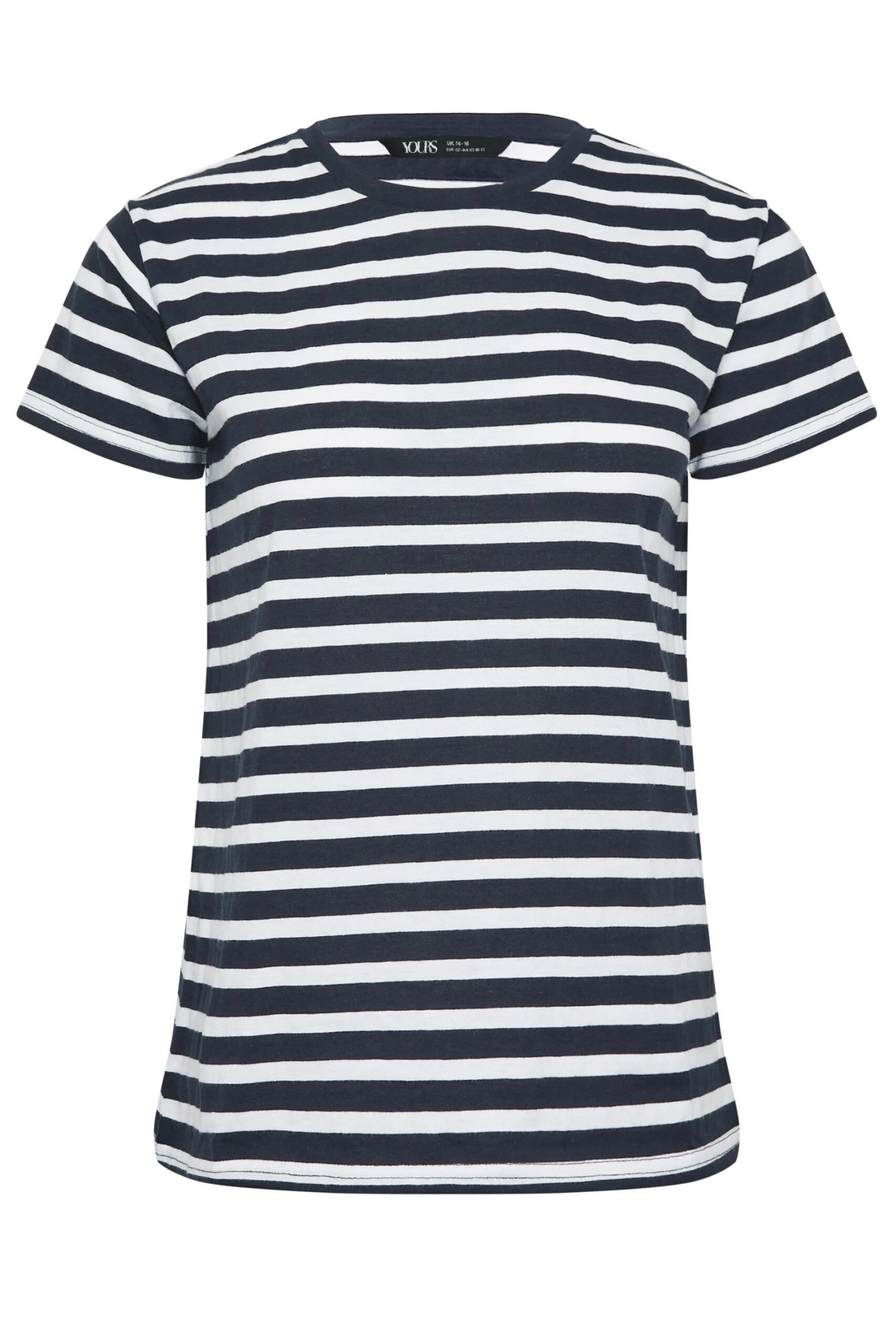 YOURS PETITE Curve 2 PACK Navy Blue & White Stripe T-Shirts 4 YOURS PETITE Curve 2 PACK Navy Blue & White Stripe T-Shirts - Image 2