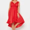 LIMITED COLLECTION Curve Red Frill Midaxi Wrap Dress -Plus Size Apparel Shop 3eb7ae25 4634 46 215534 B