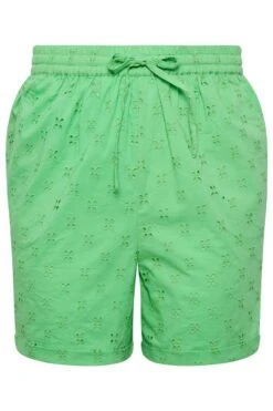 LIMITED COLLECTION Curve Green Broderie Anglaise Shorts -Plus Size Apparel Shop 3ee592ae 98b6 4b 215529 X
