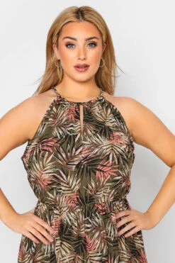 YOURS LONDON Curve Green Tropical Print Keyhole Dress 11 YOURS LONDON Curve Green Tropical Print Keyhole Dress -Plus Size Apparel Shop 3ffc3fed 073c 48 161184 E