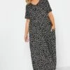YOURS Curve Black Heart Print Maxi Dress -Plus Size Apparel Shop 40bbaee8 4ce9 4a 302055 B