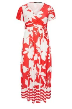YOURS Curve Red Floral Midaxi Wrap Dress 12 YOURS Curve Red Floral Midaxi Wrap Dress -Plus Size Apparel Shop 41aa527c 1aa5 43 301988 X