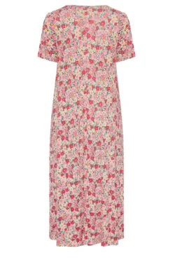 YOURS Curve Pink Floral Pleat Front Maxi Dress -Plus Size Apparel Shop 43685846 cfc6 42 137278 Y