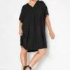LIMITED COLLECTION Curve Black Notch Neck Summer Throw On Dress