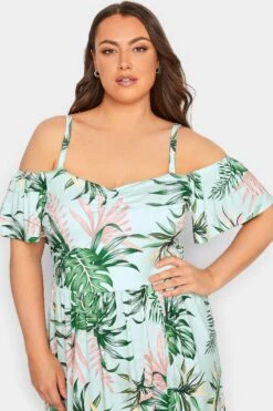 YOURS LONDON Curve Blue Tropical Print Maxi Dress -Plus Size Apparel Shop 457e16eb 2516 41 162205 D
