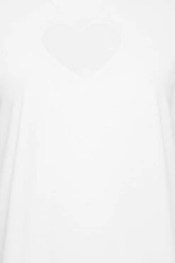 YOURS Curve White Heart Cut Out T-Shirt 11 YOURS Curve White Heart Cut Out T-Shirt -Plus Size Apparel Shop 463fc547 5897 4b 320855 Z
