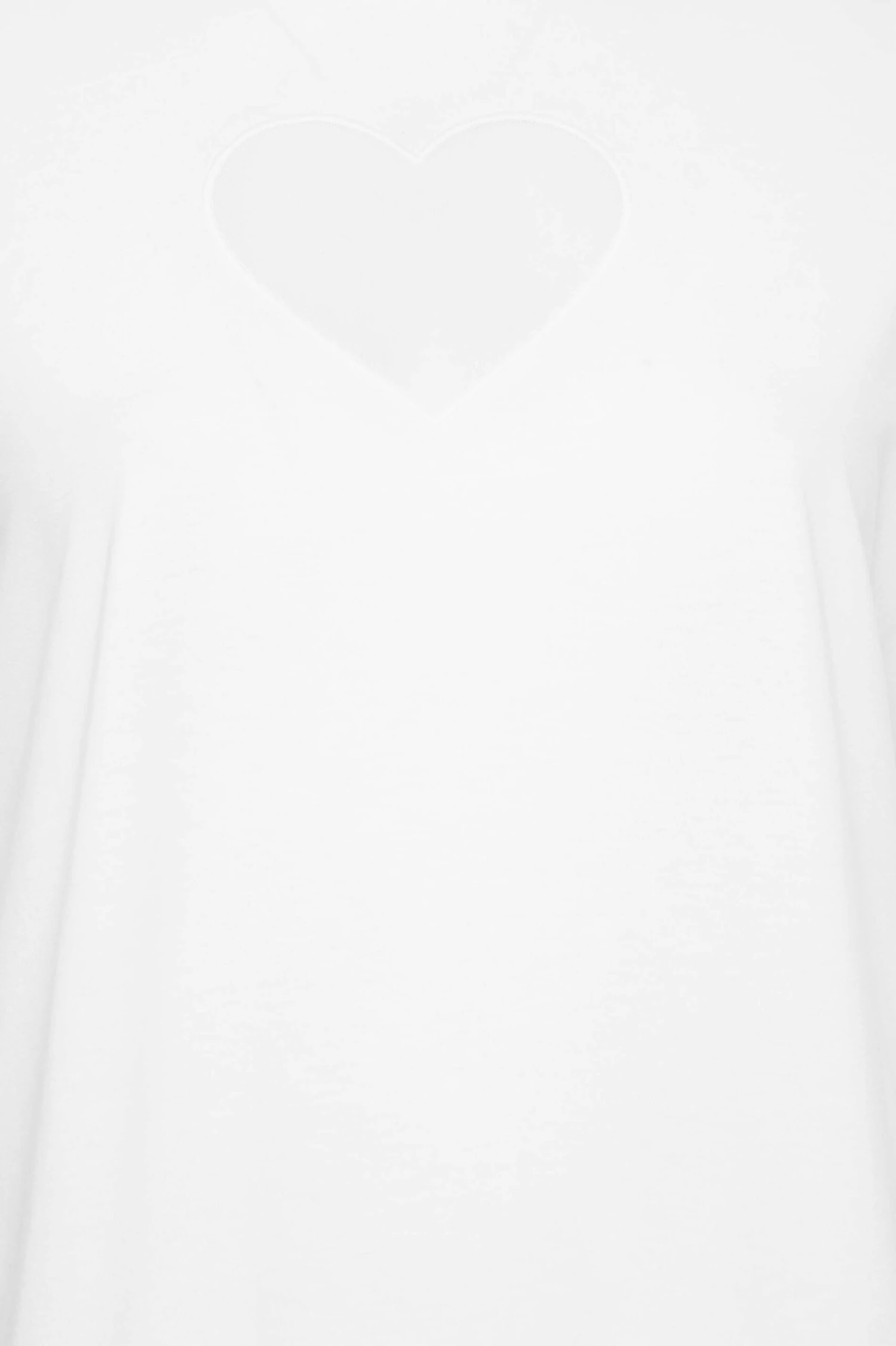 YOURS Curve White Heart Cut Out T-Shirt 6 YOURS Curve White Heart Cut Out T-Shirt - Image 4