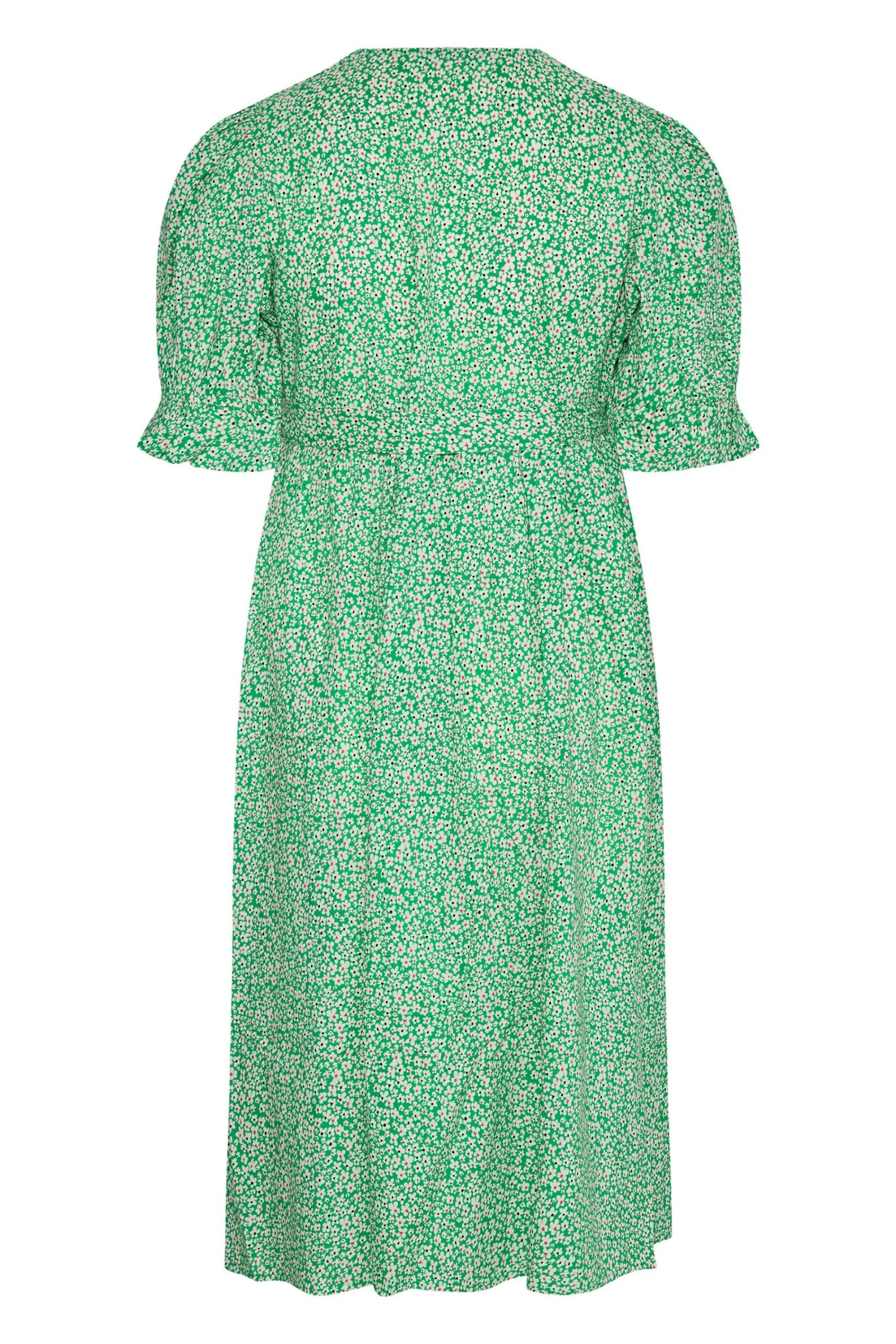 LIMITED COLLECTION Curve Green Ditsy Wrap Dress 8 LIMITED COLLECTION Curve Green Ditsy Wrap Dress - Image 6