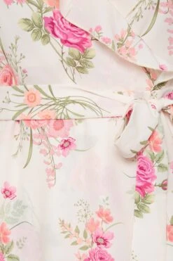 YOURS LONDON Curve White Floral Print Double Ruffle Wrap Dress -Plus Size Apparel Shop 4857b068 16a5 4b 162052 Z