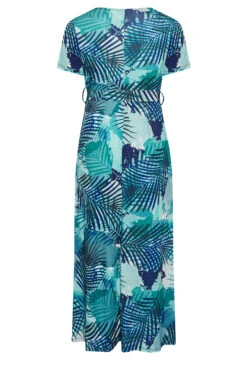 YOURS Curve Blue Leaf Print Wrap Maxi Dress 13 YOURS Curve Blue Leaf Print Wrap Maxi Dress -Plus Size Apparel Shop 48bbec3e 43da 4d 301991 Y