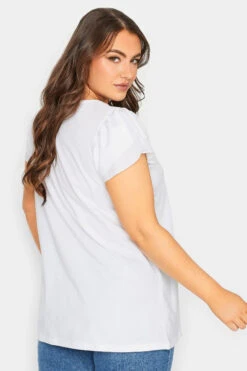 YOURS Curve White Frill Sleeve T-Shirt 9 YOURS Curve White Frill Sleeve T-Shirt -Plus Size Apparel Shop 492142d0 0a9e 4a 320651 C