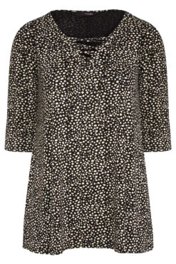 YOURS Curve Black Spot Lace Up Top 12 YOURS Curve Black Spot Lace Up Top -Plus Size Apparel Shop 494789f5 1aea 44 173460 F