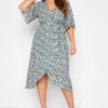 YOURS LONDON Curve Blue Ditsy Floral Wrap Dress 2 YOURS LONDON Curve Blue Ditsy Floral Wrap Dress -Plus Size Apparel Shop 49eba791 fc0d 47 161233 A