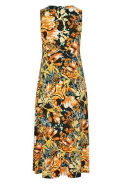 YOURS Curve Black & Orange Floral Maxi Dress -Plus Size Apparel Shop 4af65dbe 5b6f 4e 300810 Y