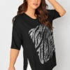 YOURS Curve Black Zebra Print Sequin Top -Plus Size Apparel Shop 4db7d798 1350 4c 302085 A1