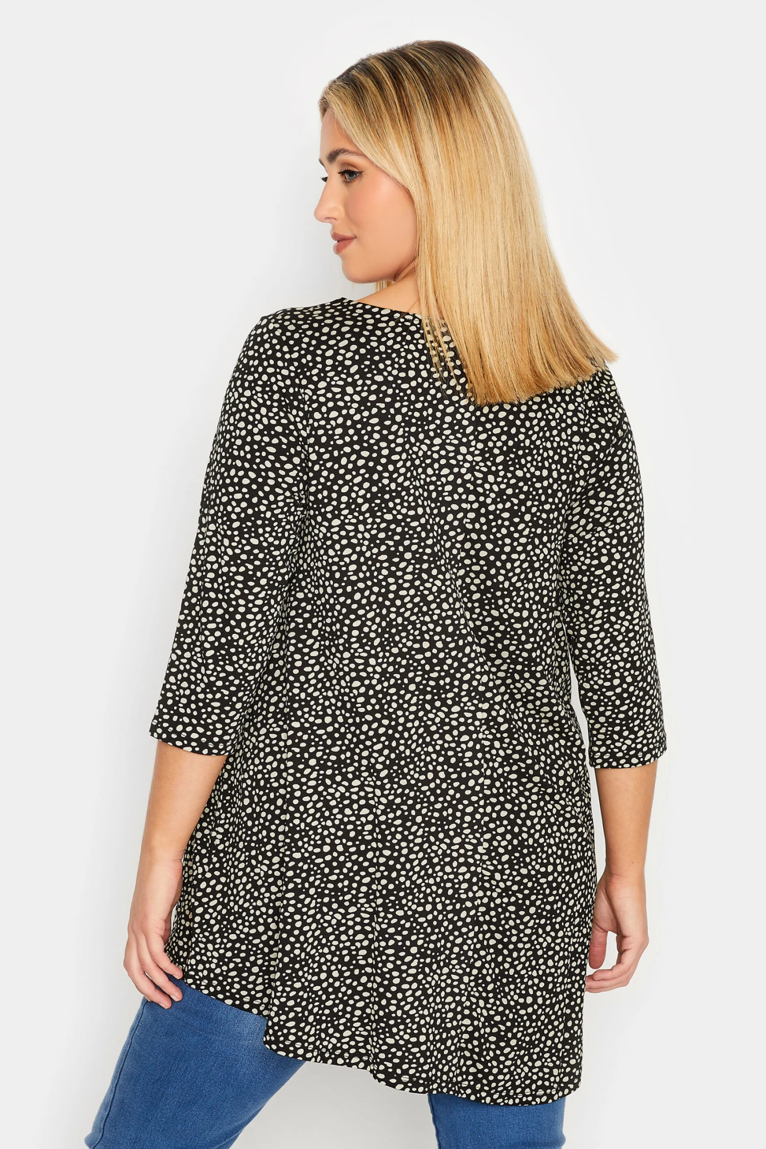 YOURS Curve Black Spot Lace Up Top 4 YOURS Curve Black Spot Lace Up Top - Image 2