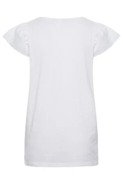 YOURS Curve White Frill Sleeve T-Shirt 13 YOURS Curve White Frill Sleeve T-Shirt -Plus Size Apparel Shop 4f379db8 5d2f 4f 320651 Y