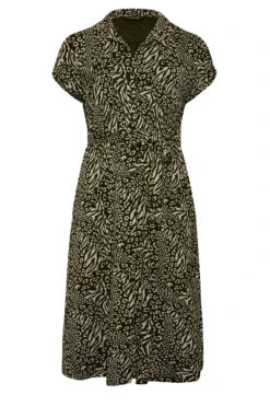 YOURS Curve Black & Beige Animal Print Spilt Hem Maxi Shirt Dress -Plus Size Apparel Shop 507e0c7a fbfb 4a 301489 X