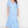 YOURS Curve Blue Floral V-Neck Maxi Dress -Plus Size Apparel Shop 50f981c4 9290 43 137202 B
