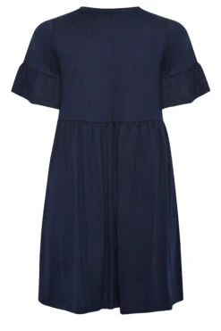 YOURS Curve Navy Blue Frill Sleeve Smock Dress 13 YOURS Curve Navy Blue Frill Sleeve Smock Dress -Plus Size Apparel Shop 51231b10 c33a 40 301856 Y