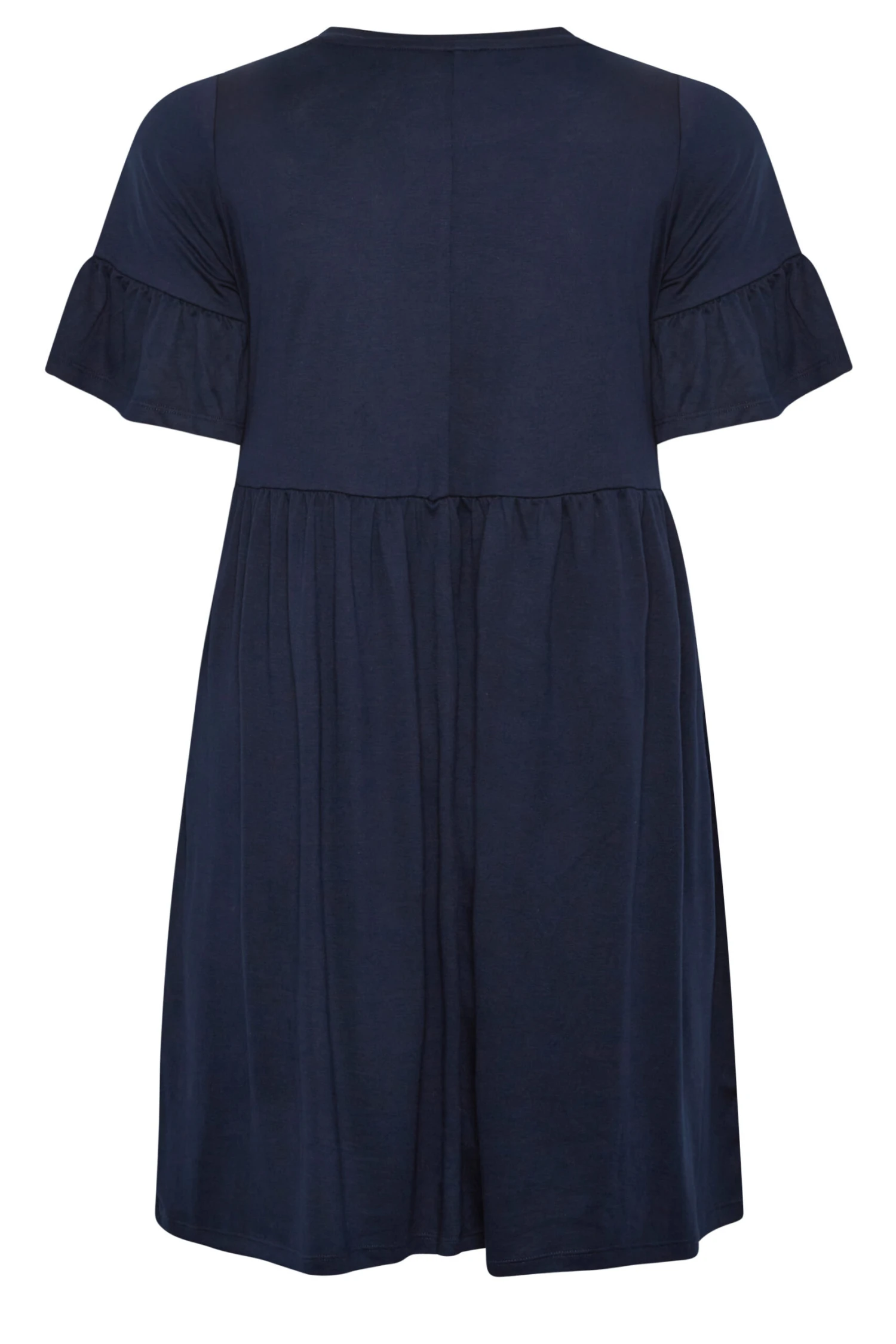 YOURS Curve Navy Blue Frill Sleeve Smock Dress 8 YOURS Curve Navy Blue Frill Sleeve Smock Dress - Image 6