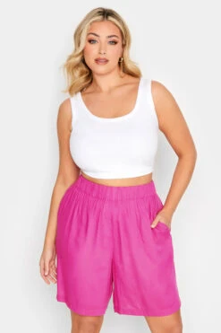 YOURS Curve Bright Pink Woven Shorts 13 YOURS Curve Bright Pink Woven Shorts -Plus Size Apparel Shop 51a3f9b4 1130 49 144799 A