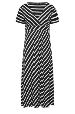YOURS Curve Black Stripe Swing Maxi Dress -Plus Size Apparel Shop 52247319 2f32 4c 301019 X