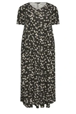 YOURS Curve Black Pleat Front Daisy Maxi Dress -Plus Size Apparel Shop 53506501 d258 42 137277 X