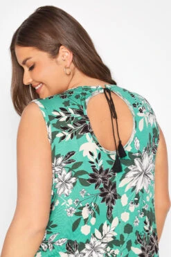 YOURS Curve Green Tropical Tie Back Vest Top 10 YOURS Curve Green Tropical Tie Back Vest Top -Plus Size Apparel Shop 569bde7f ae2e 44 300477 D