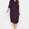 YOURS Curve Purple Textured Collared Dress -Plus Size Apparel Shop 580e60c8 6103 49 174167 B
