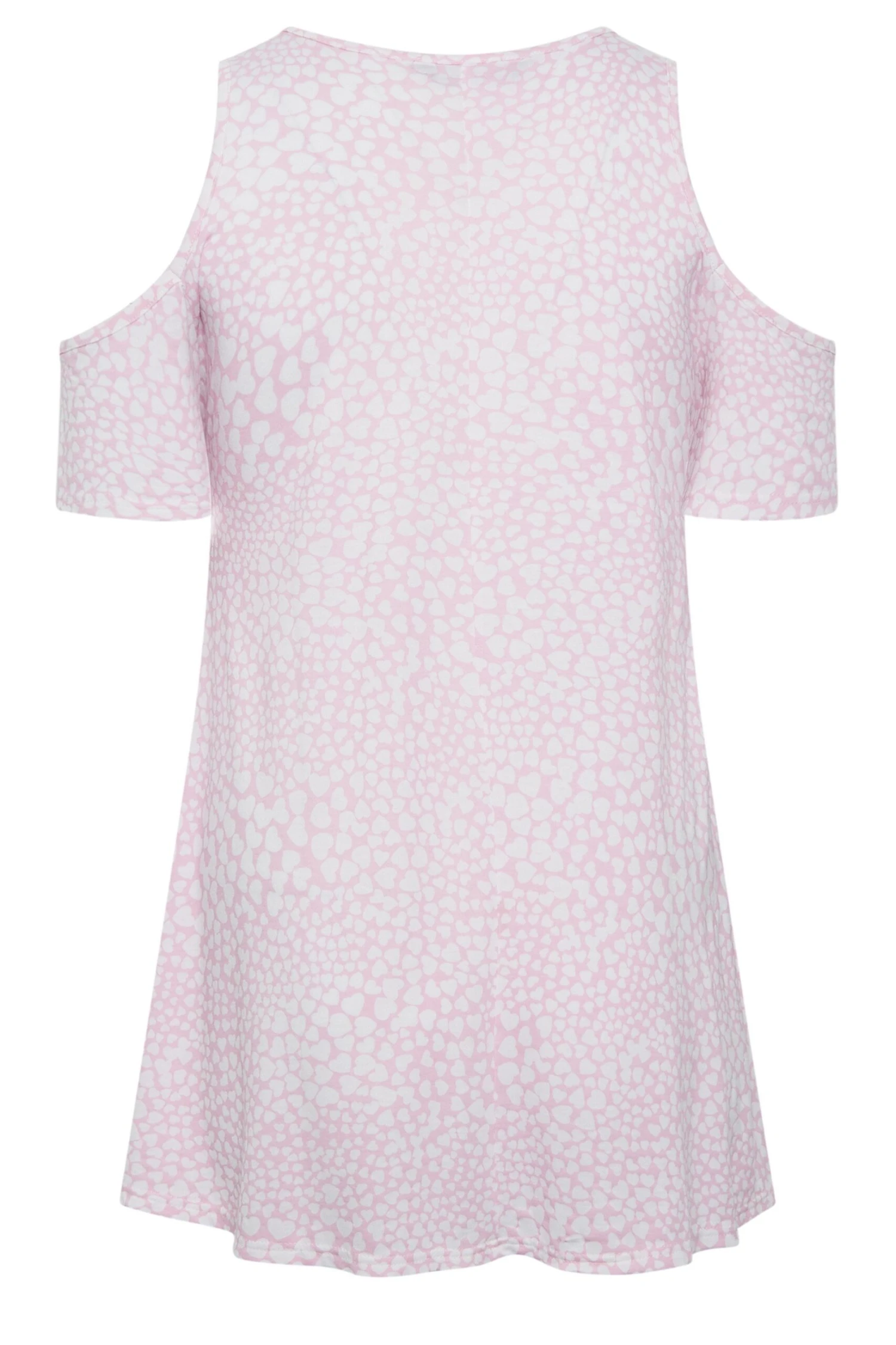LIMITED COLLECTION Curve Pink Heart Print Keyhole Short Sleeve Top 8 LIMITED COLLECTION Curve Pink Heart Print Keyhole Short Sleeve Top - Image 6