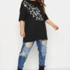 LIMITED COLLECTION Curve Black Foil Leopard Print Oversized T-Shirt 1 LIMITED COLLECTION Curve Black Foil Leopard Print Oversized T-Shirt -Plus Size Apparel Shop 59c41ae3 f35d 4e 214217 B