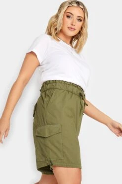 LIMITED COLLECTION Curve Khaki Green Paperbag Cargo Shorts 10 LIMITED COLLECTION Curve Khaki Green Paperbag Cargo Shorts -Plus Size Apparel Shop 5a1f9b0d ed99 4b 215484 D