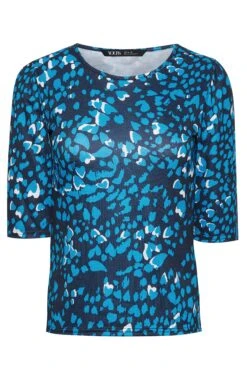 YOURS PETITE Curve Blue Animal Print Jersey Top -Plus Size Apparel Shop 5ba5f0d9 f39b 4b 174619 X