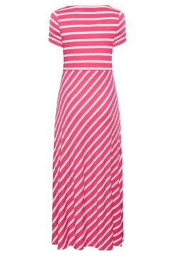 YOURS Curve Pink Stripe Swing Maxi Dress -Plus Size Apparel Shop 5be801e1 31b4 44 301018 Y