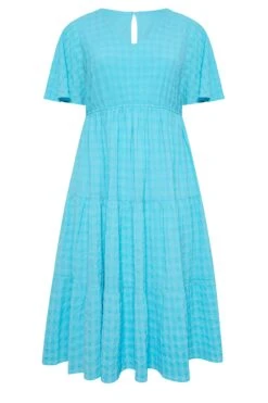 LIMITED COLLECTION Curve Aqua Blue Textured Tiered Smock Dress 13 LIMITED COLLECTION Curve Aqua Blue Textured Tiered Smock Dress -Plus Size Apparel Shop 5cb0b165 e3de 47 215543 X