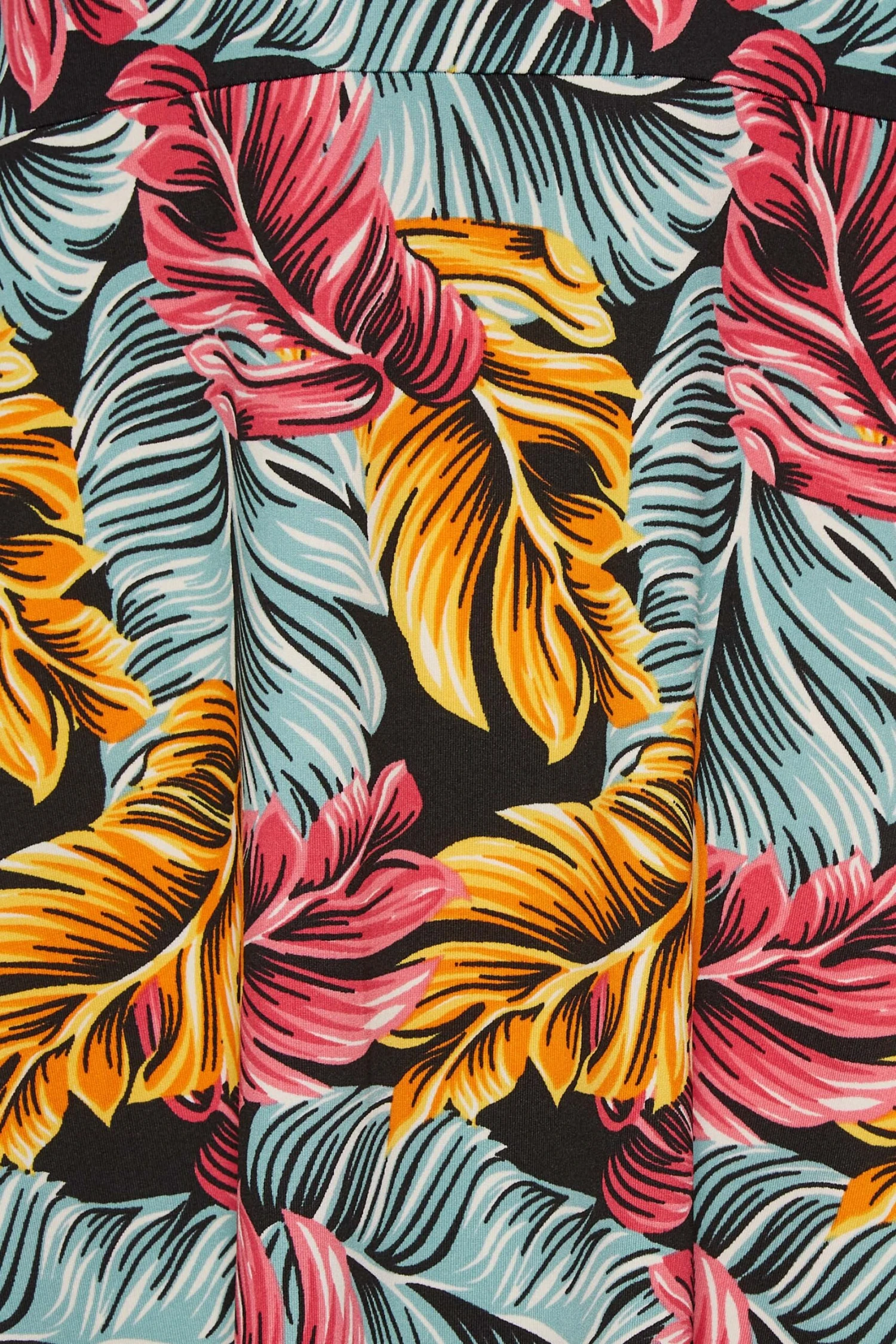 YOURS Curve Black Tropical Leaf Print Wrap Maxi Dress 6 YOURS Curve Black Tropical Leaf Print Wrap Maxi Dress - Image 4