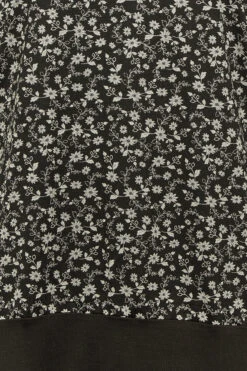 YOURS Curve Black Floral Print Long Sleeve Top -Plus Size Apparel Shop 5db49673 ea7f 4d 301530 Z