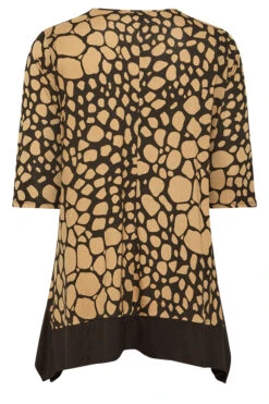 YOURS Curve Black & Beige Brown Animal Print Top -Plus Size Apparel Shop 5e0b7008 524b 45 320622 Y