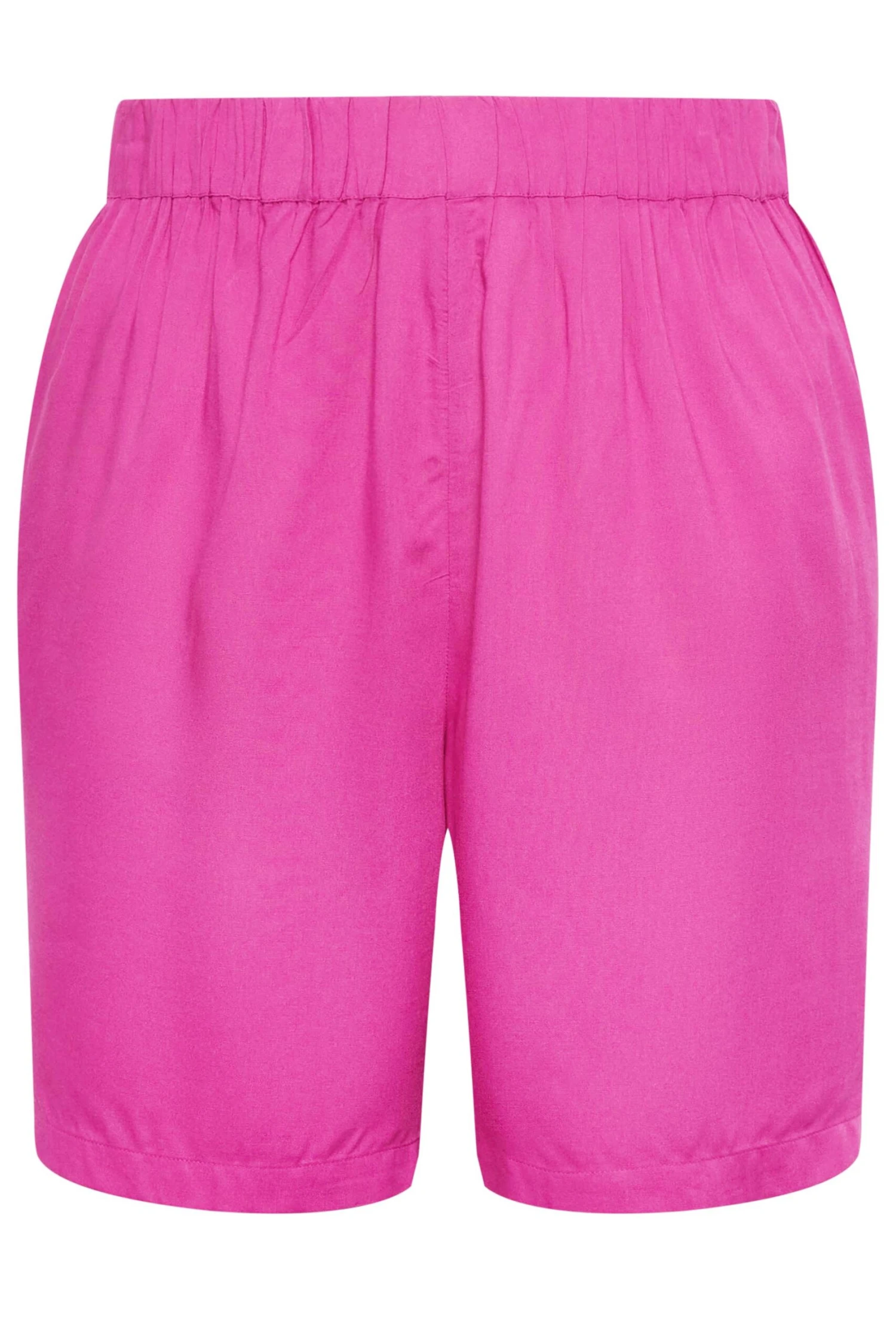 YOURS Curve Bright Pink Woven Shorts 6 YOURS Curve Bright Pink Woven Shorts - Image 4